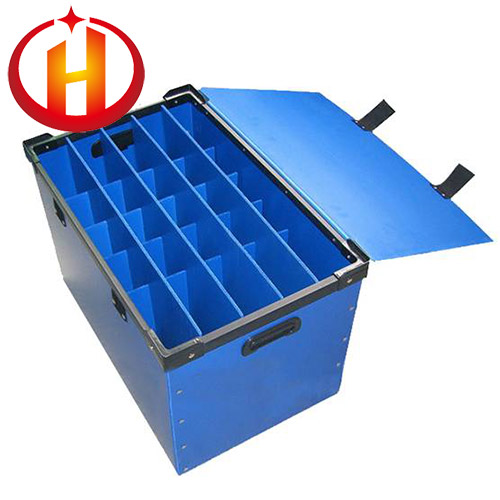 Custom Shock-proof Blue Corrugated Plastic Box With Dividers