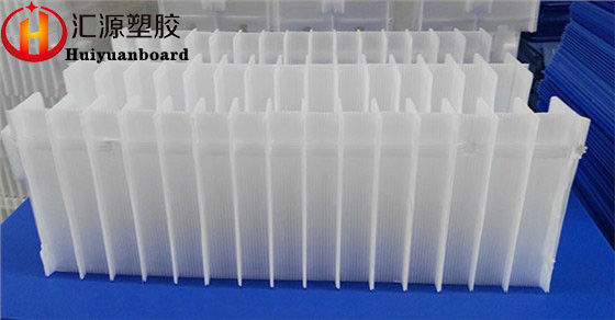 white corrugated plastic dividers.