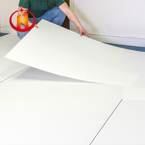 White corrugated plastic panels can be used as floor protection